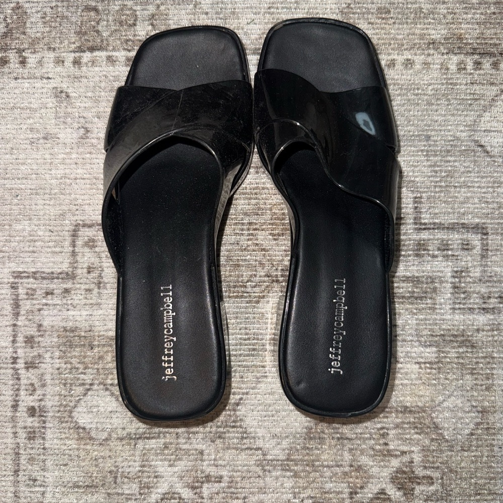 Jeffrey Campbell Black Patent mules